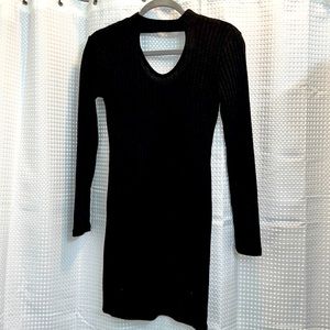Mini Sweater Dress Women’s Size Medium Chest Cut Out Long Sleeve LBD
